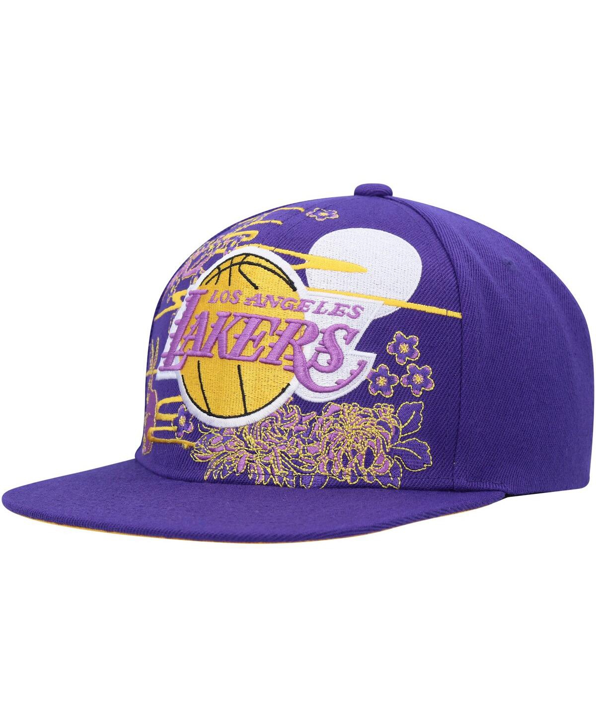 Shop Mitchell & Ness Men's  Purple Los Angeles Lakers Hardwood Classics Asian Heritage Scenic Snapback Hat