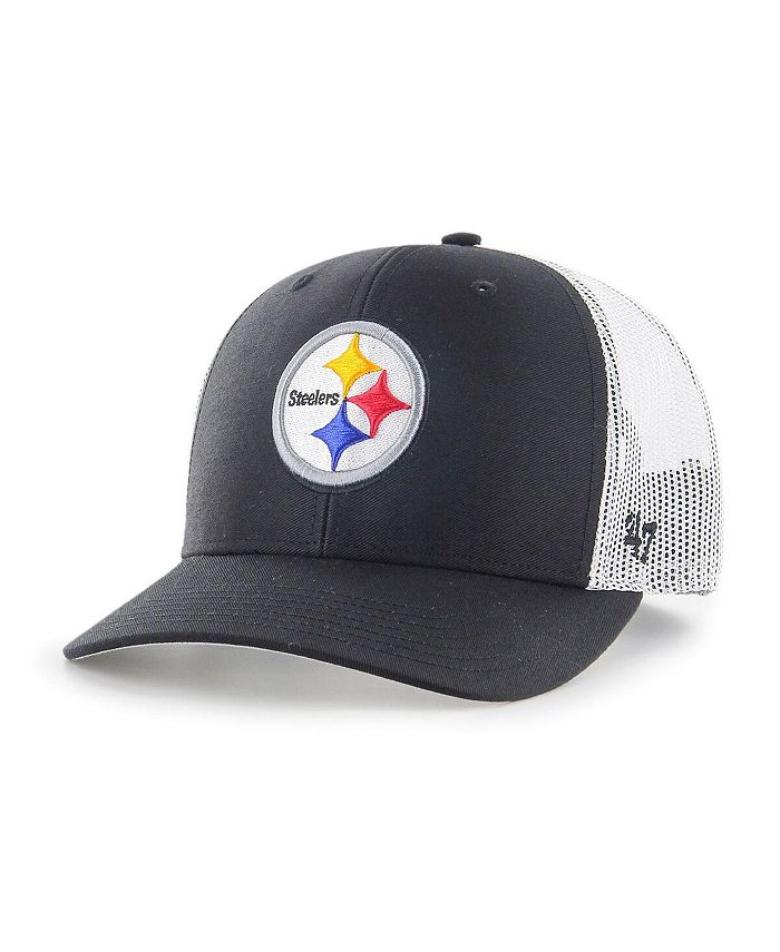 47 Brand Men's Black Pittsburgh Steelers Adjustable Trucker Hat - Macy's