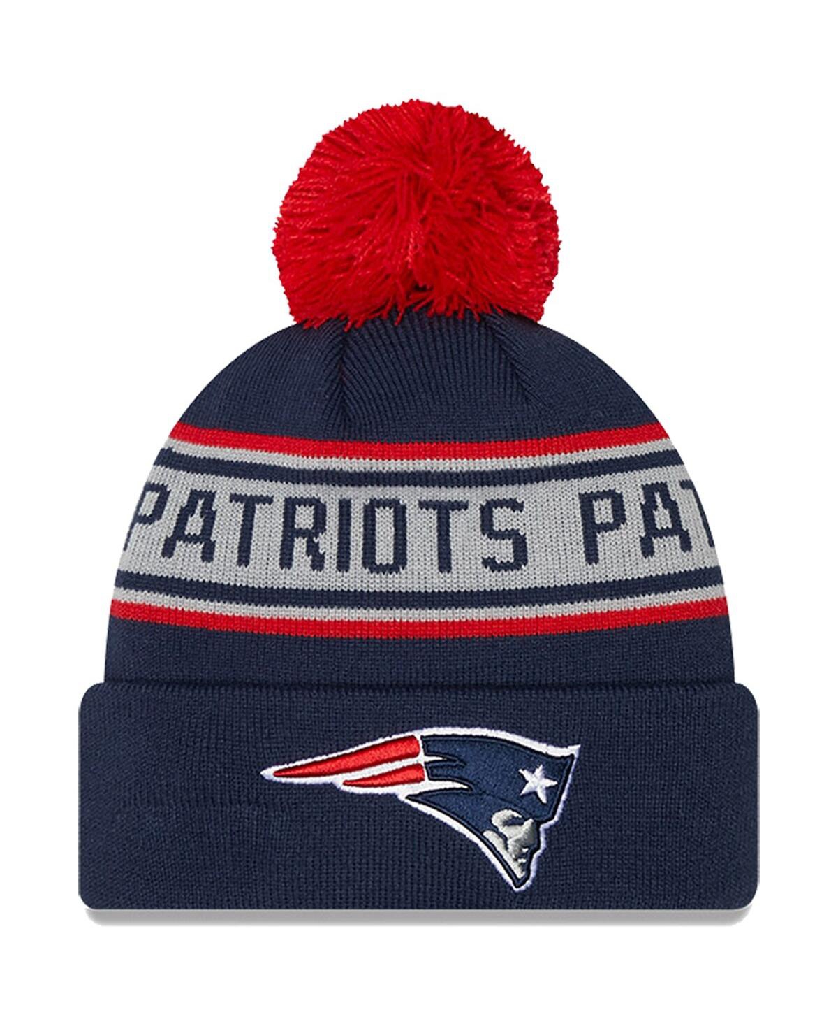 New Era Babies' Preschool Boys And Girls  Navy New England Patriots Repeat Cuffed Knit Hat With Pom