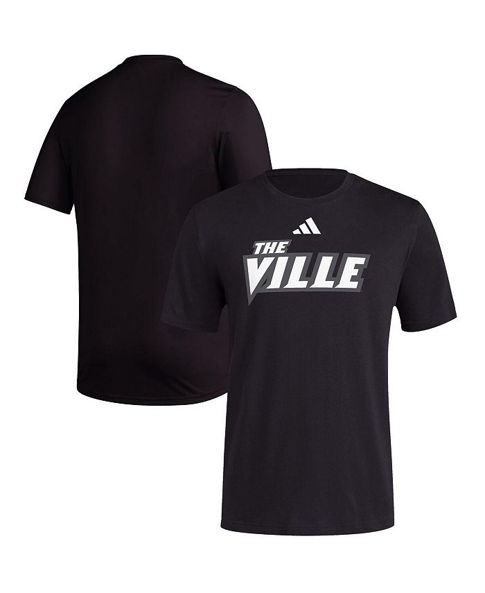 Men's adidas Black Louisville Cardinals Sideline Strategy Glow Pregame T- Shirt