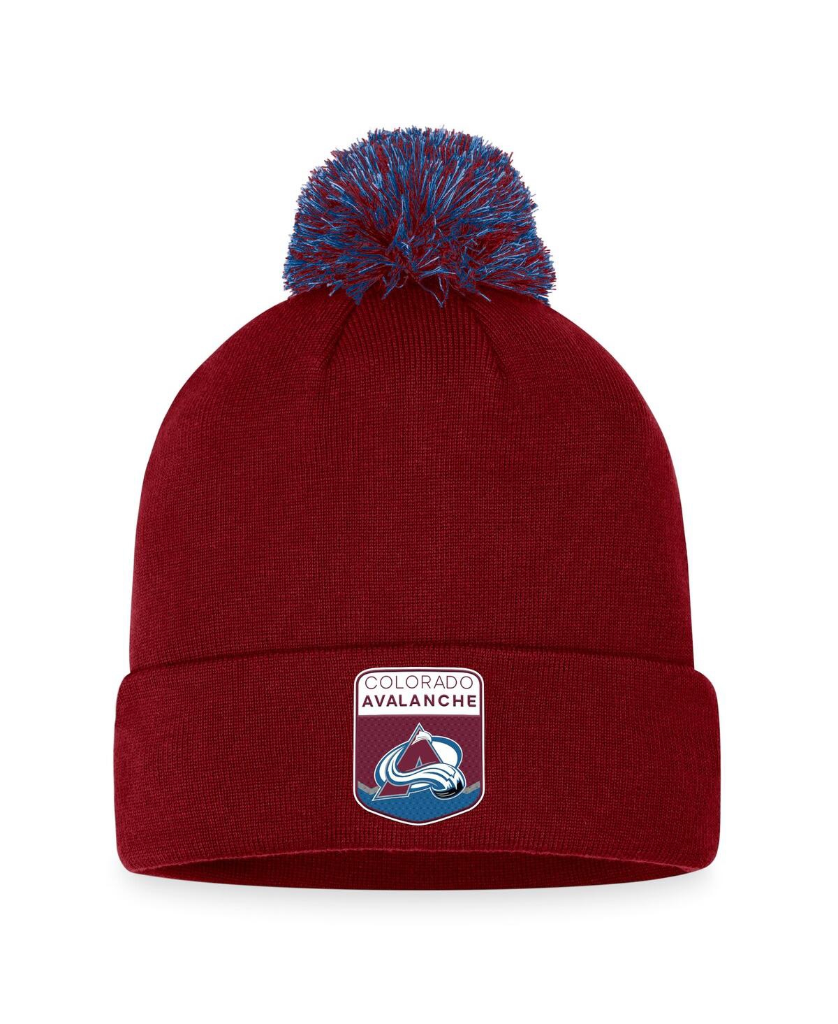 Fanatics Men's  Burgundy Colorado Avalanche 2023 Nhl Draft Cuffed Knit Hat With Pom