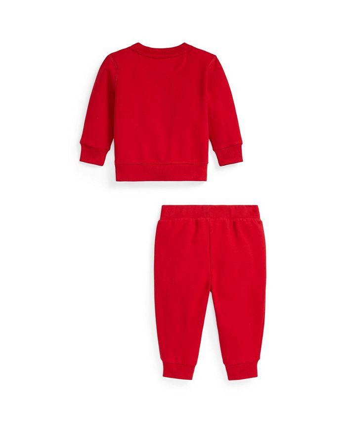 Polo Ralph Lauren Baby Girls Plaid Logo Fleece Sweatshirt and Pant Set ...