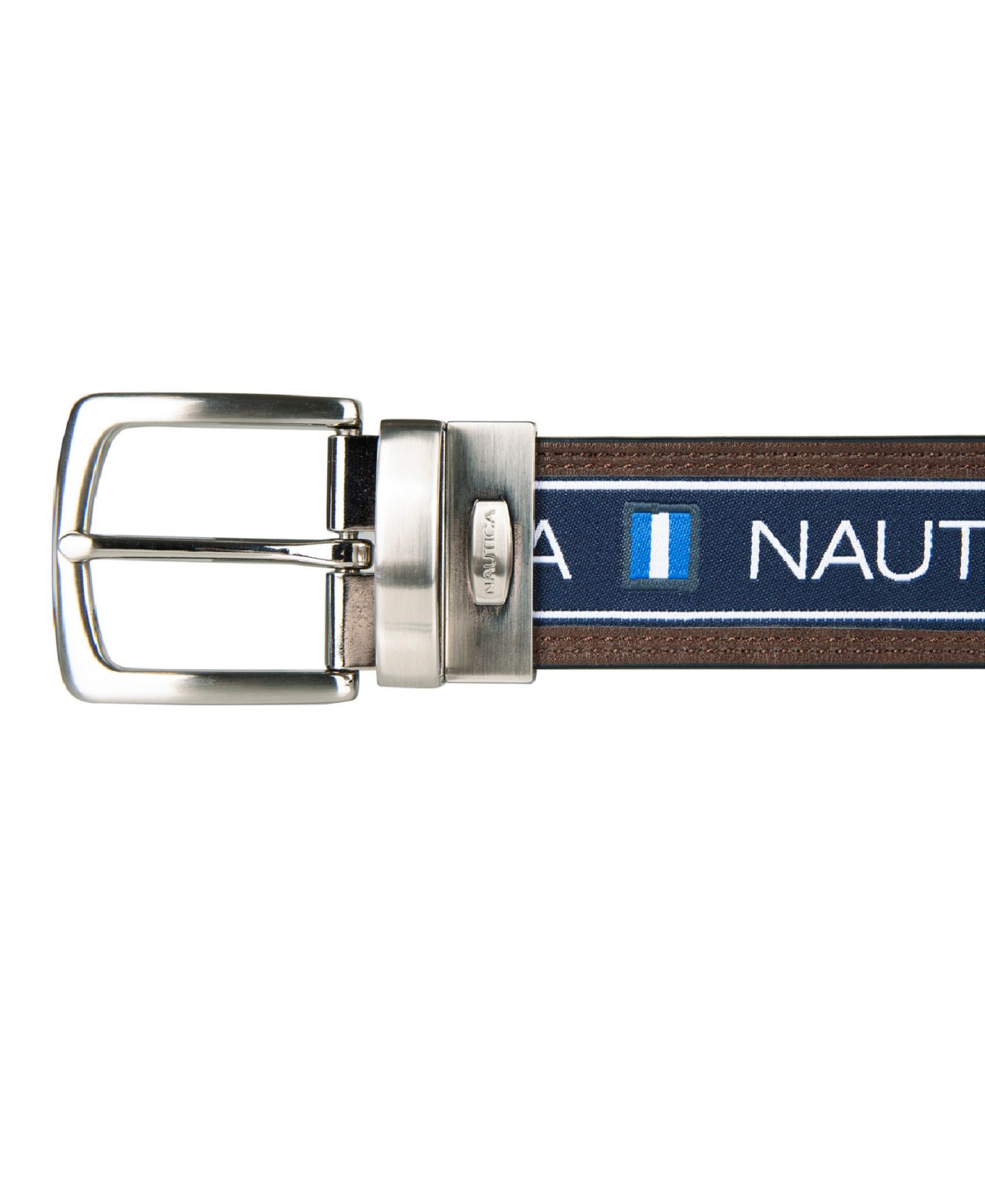 Мужской ремень Nautica Reversible Flag Belt, цвет: Тёмно-синий — фото 4