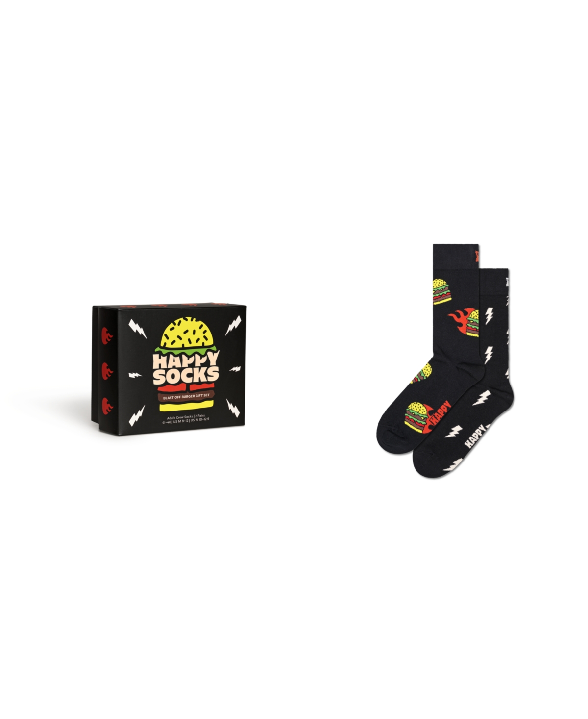 Blast Off Burger Socks Gift Set, Pack of 2 - Multi