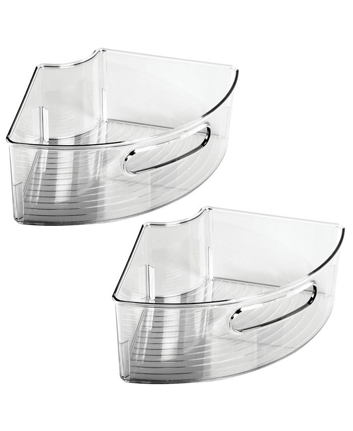 mDesign Plastic Lazy Susan Storage Bin, Front Handle, 2 Pack, Smoke Gray Macy's