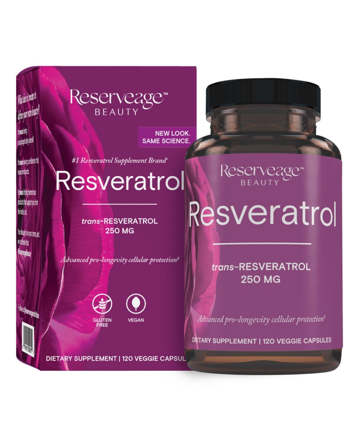 Resveratrol 250 mg, Antioxidant Supplement for Heart and Cellular Health, Supports Healthy Aging, Paleo, Keto, 120 Capsules