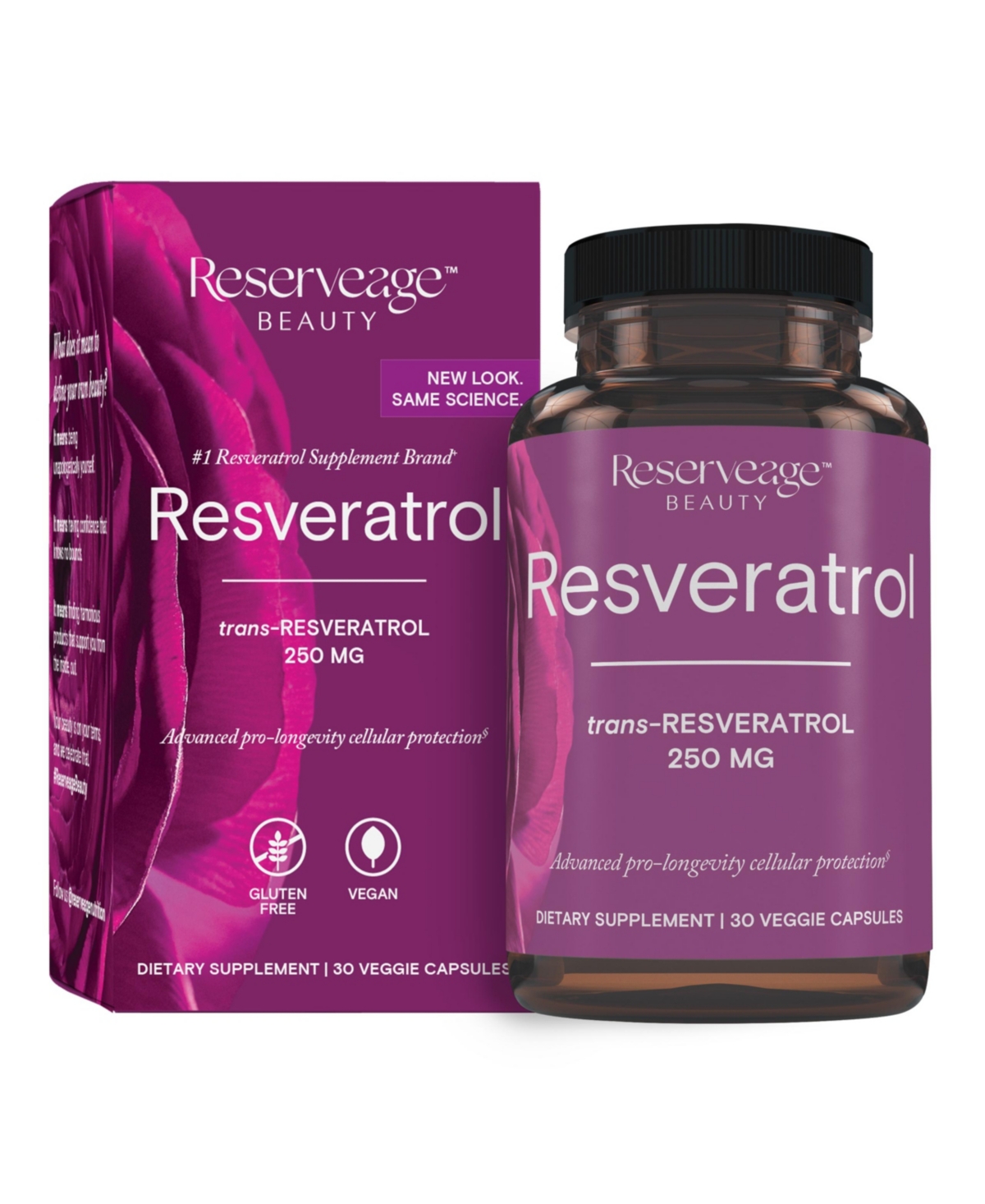 Resveratrol 250 mg, Antioxidant Supplement for Heart and Cellular Health, Supports Healthy Aging, Paleo, Keto, 30 Capsules