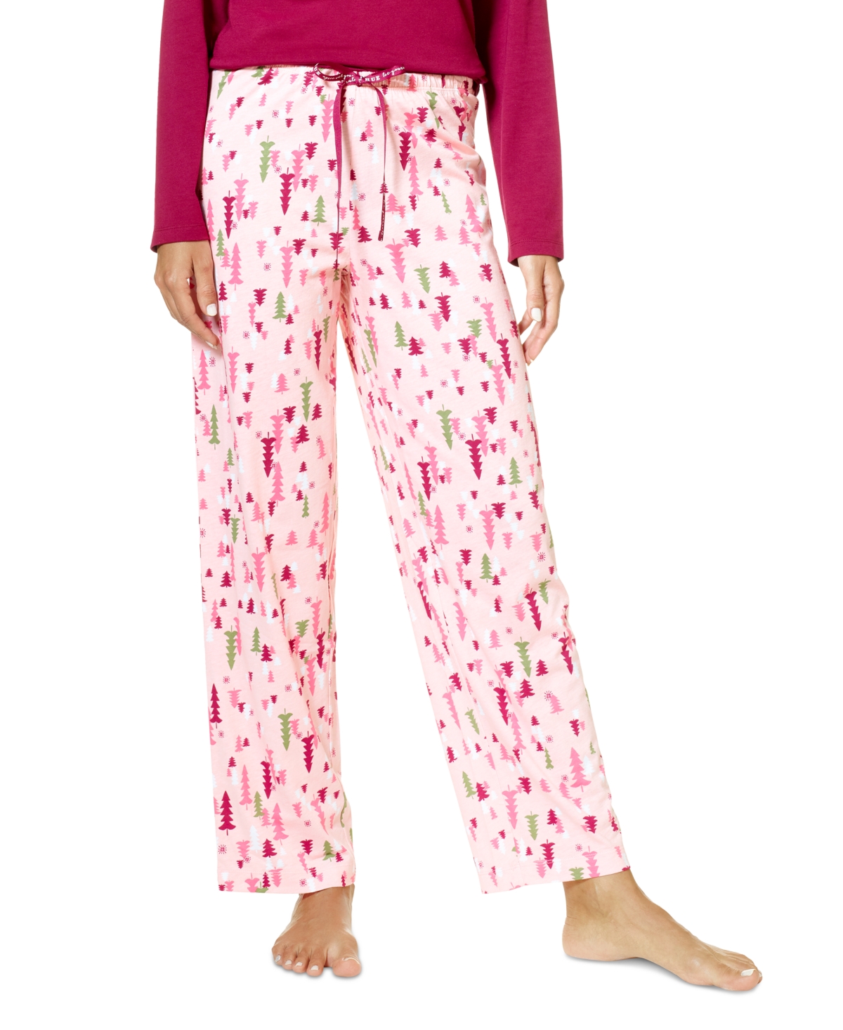 Women's Printed Pajama Pants - Beet Red