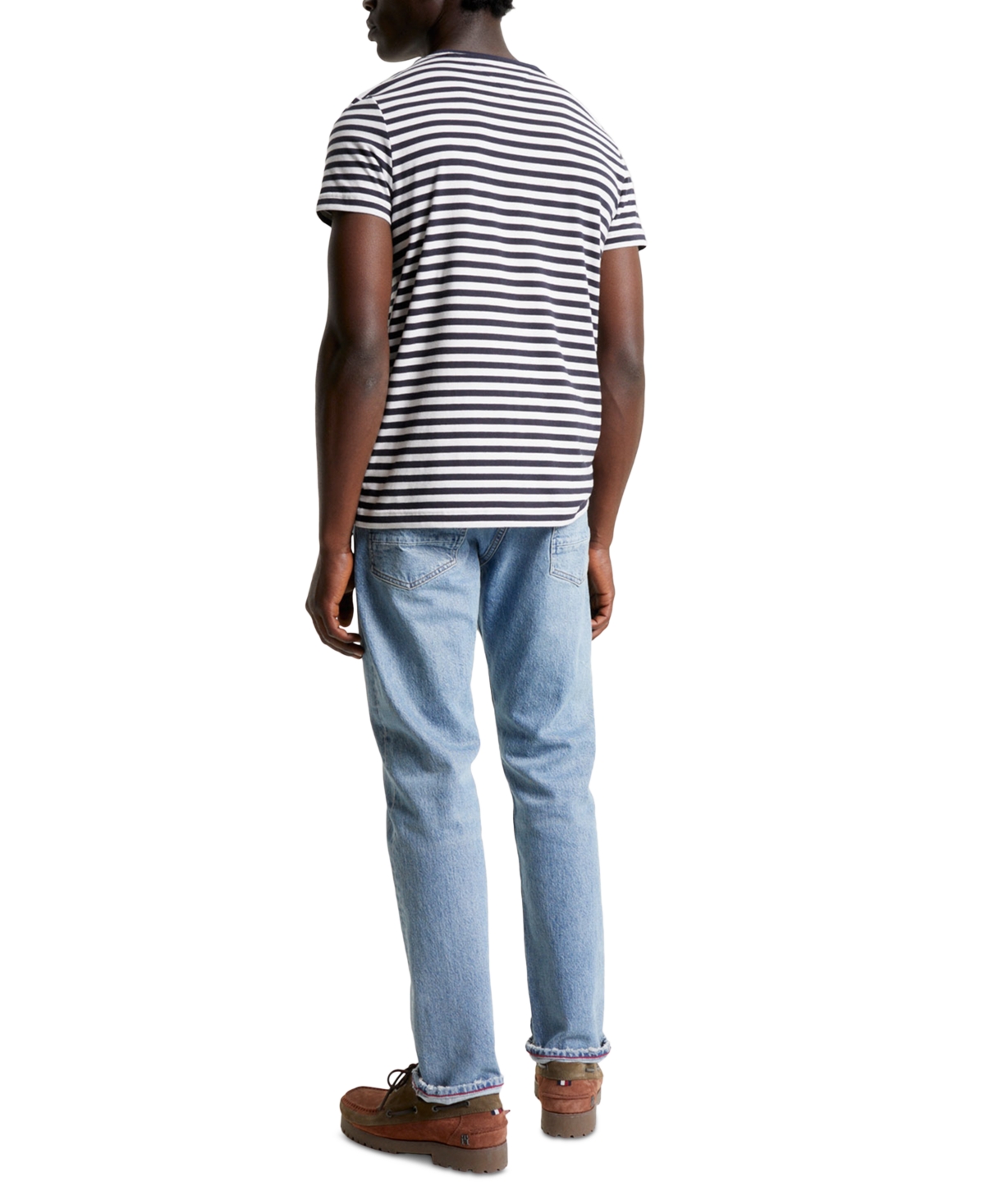 Tommy Hilfiger Men's Th Flex Slim-Fit Striped T-Shirt -white