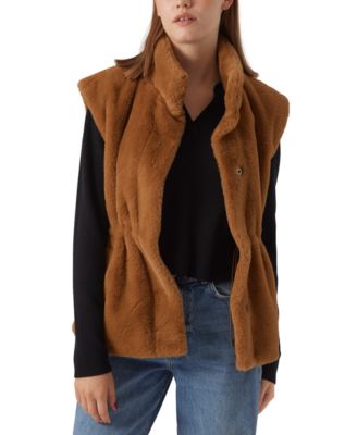 Macy's faux fur vest best sale