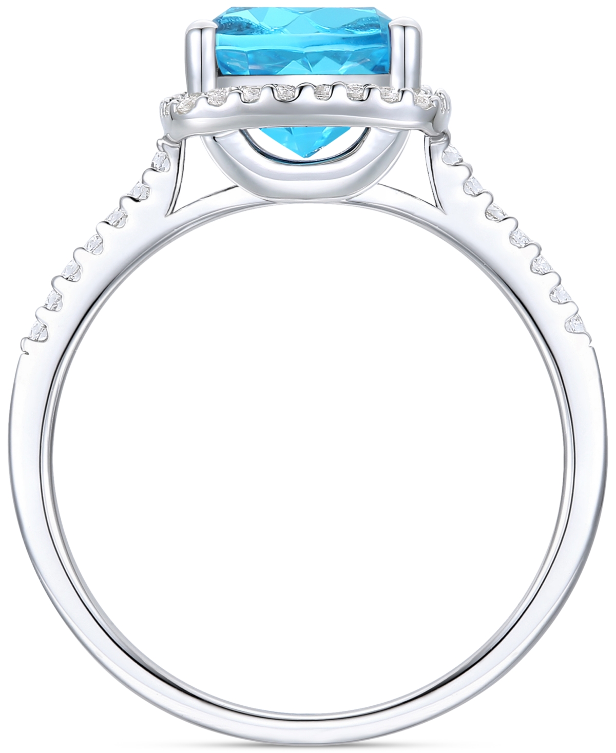 Ruby (2-1/2 ct. t.w.) & Lab-Grown White Sapphire (1/4 ct. t.w.) Halo Ring in 14k Gold-Plated Sterling Silver (Also in Additional Gemstones) - Blue Top
