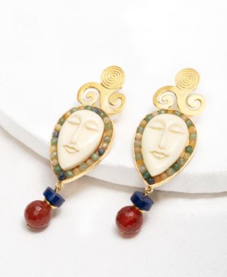 18k Gold-Plated Andarika Gemstone Drop Earrings