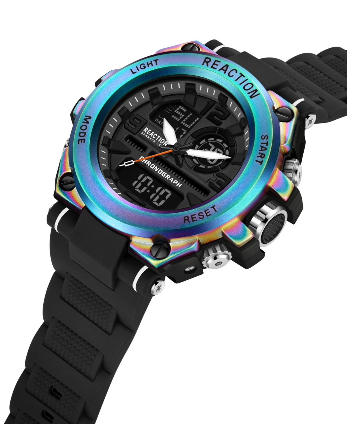 Kenneth Cole Reaction Men's Analog Digital Black Plastic Watch 49mm In Black
