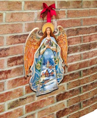 Guardian Angel Christmas Door Hanger Wooden Door Decor G. DeBrekht