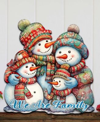 Snowman's Family Christmas Wooden Wall Decor Door Decor G. DeBrekht