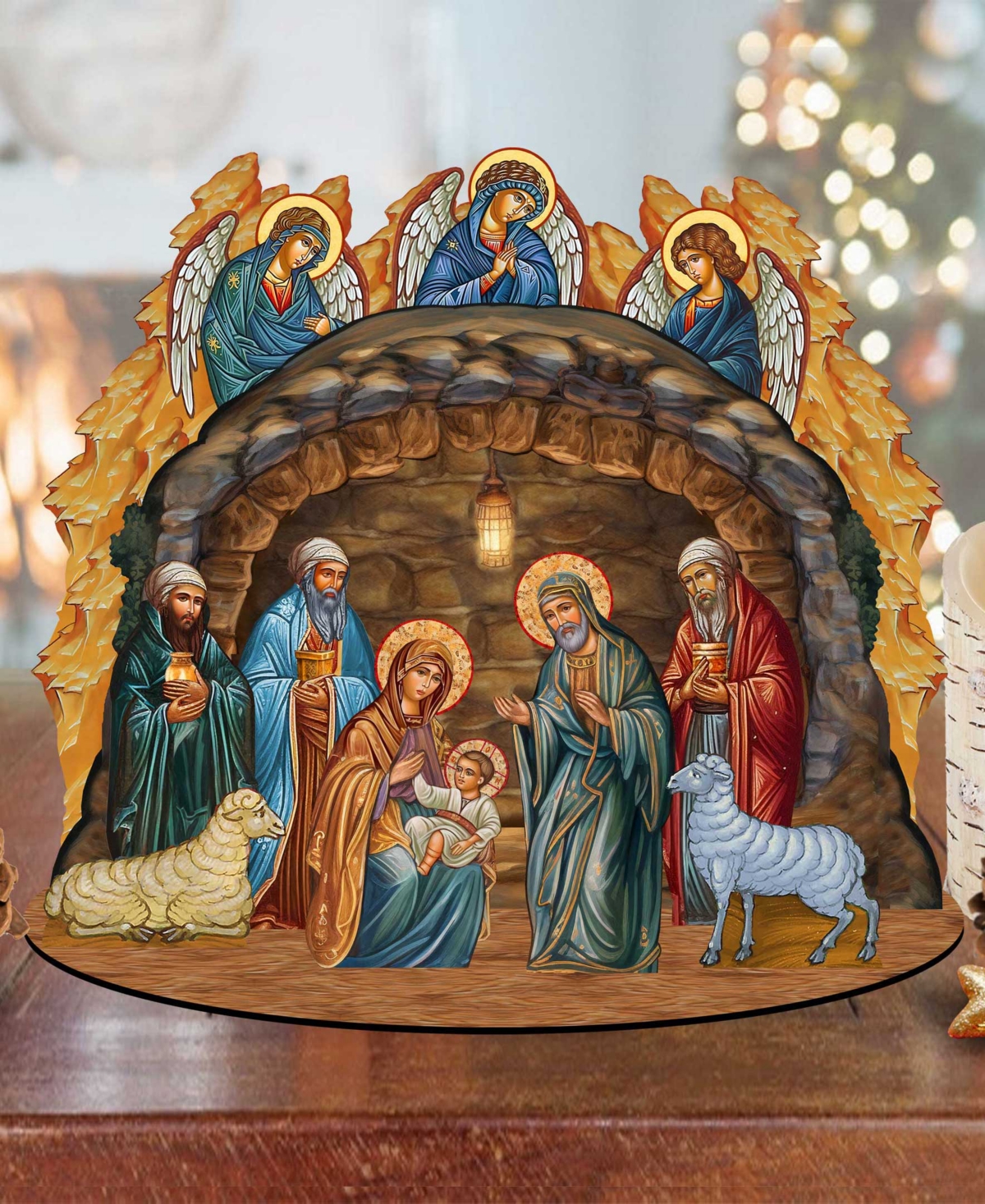 Designocracy Orthodox Nativity Scene Christmas Village 7" Table Decoration G. Debrekht In Multi Color