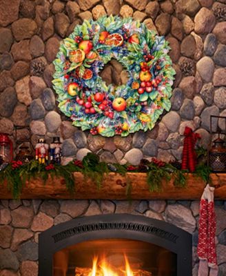 Holiday Wooden Door Decor Wall Decor Summer Harvest Fruit Wreath G. DeBrekht