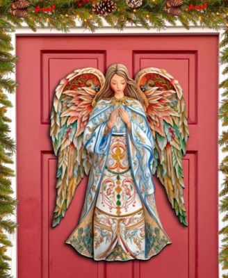 Elegant Angel of Hope Christmas Wooden Door Decor Door Hanger G. DeBrekht