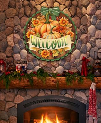 Holiday Welcome Sign Wooden Door Decor Hanging Decoration Welcome G. DeBrekht