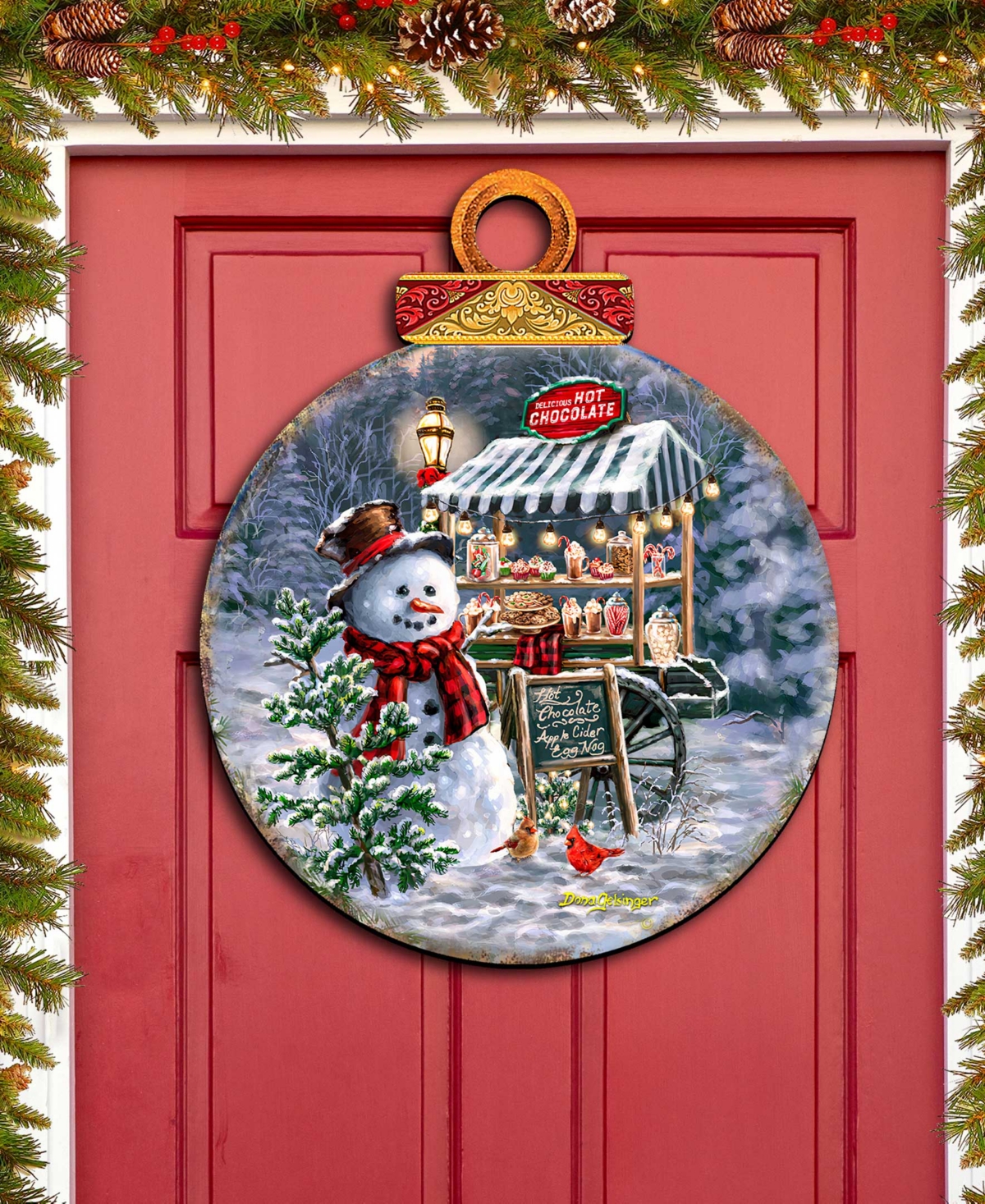 Hot Chocolate Stand Christmas Door Decor Wooden Wall Decor D. Gelsinger - Multi Color