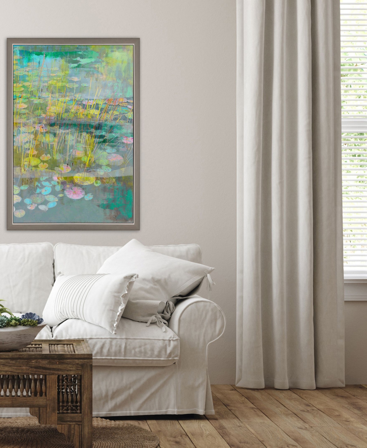 Paragon Picture Gallery Reeds And Lilies Ii Framed Art In Turquoise