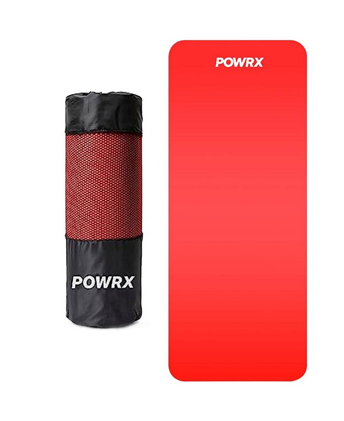 PowrX Yoga Mat Thick, Exercise Mat 1/2 - 3 Widths with Carrying Bag
