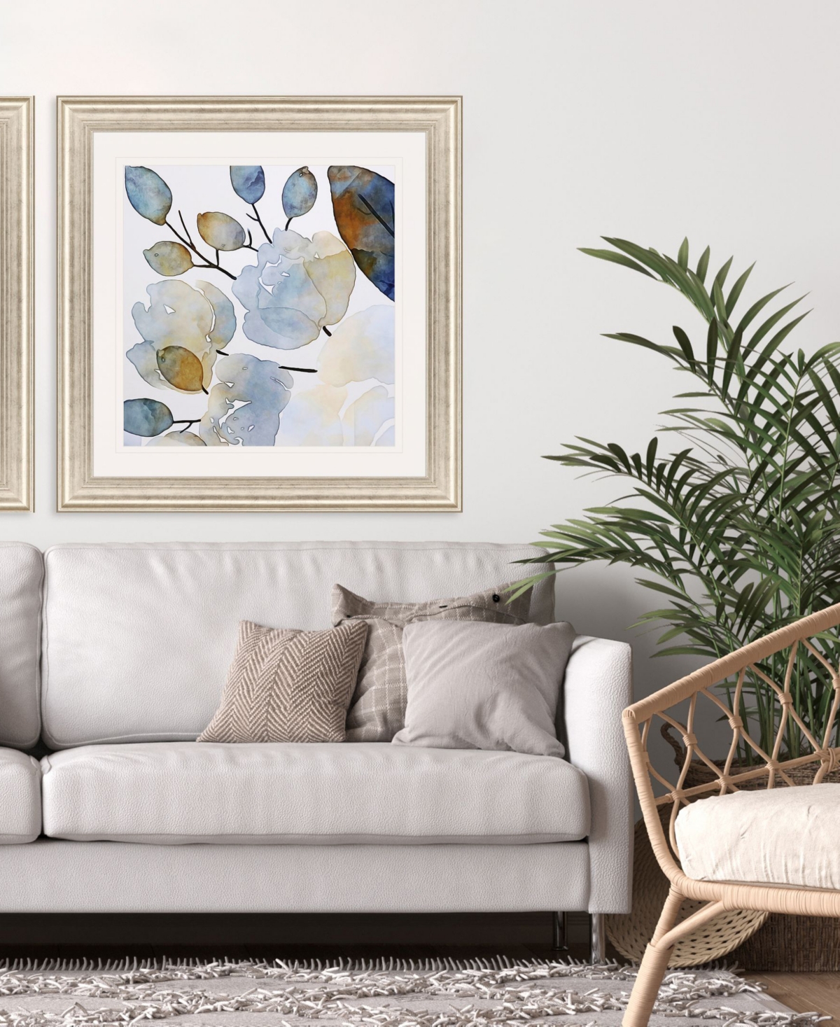 Shop Paragon Picture Gallery Watercolor Floral Ii Framed Art In Blue