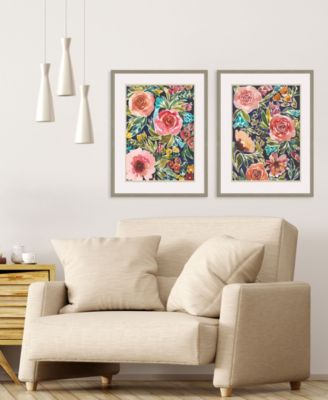 Flower Patch Framed Art, Set of 2