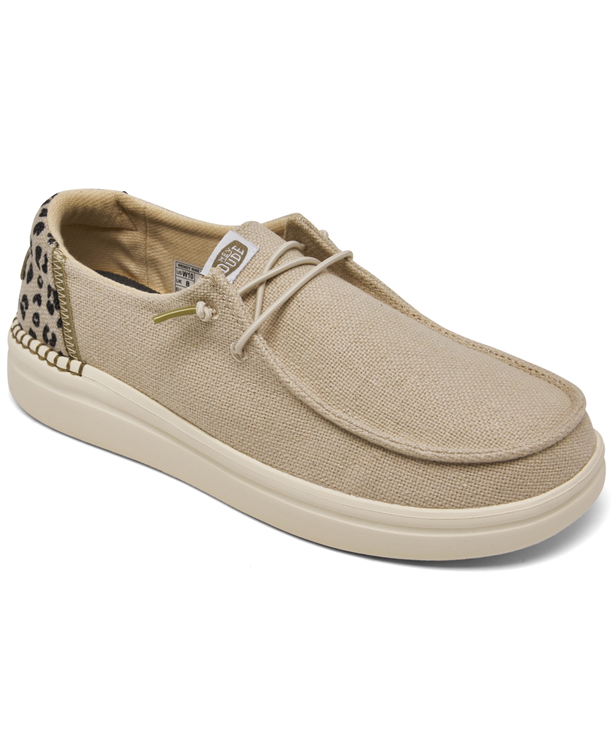Hey Dude Women's Wendy Rise Casual Moccasin Sneakers From Finish Line In Leopard Cream