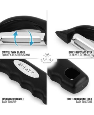 Swivel Vegetable Peeler with Razor Sharp Stainless Steel Blades and Blemish Remover