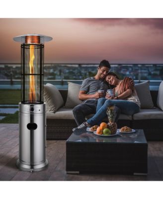 40000 BTU Patio Heaters Stainless Steel Round Propane Glass Tube Flame