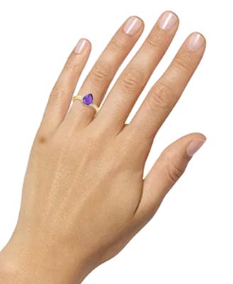 Amethyst (1-1/3 ct. t.w.) & Lab-Grown White Sapphire (1/10 ct. t.w.) Pear Swirl Ring in 14k Gold-Plated Sterling Silver (Also in Additional Gemstones)