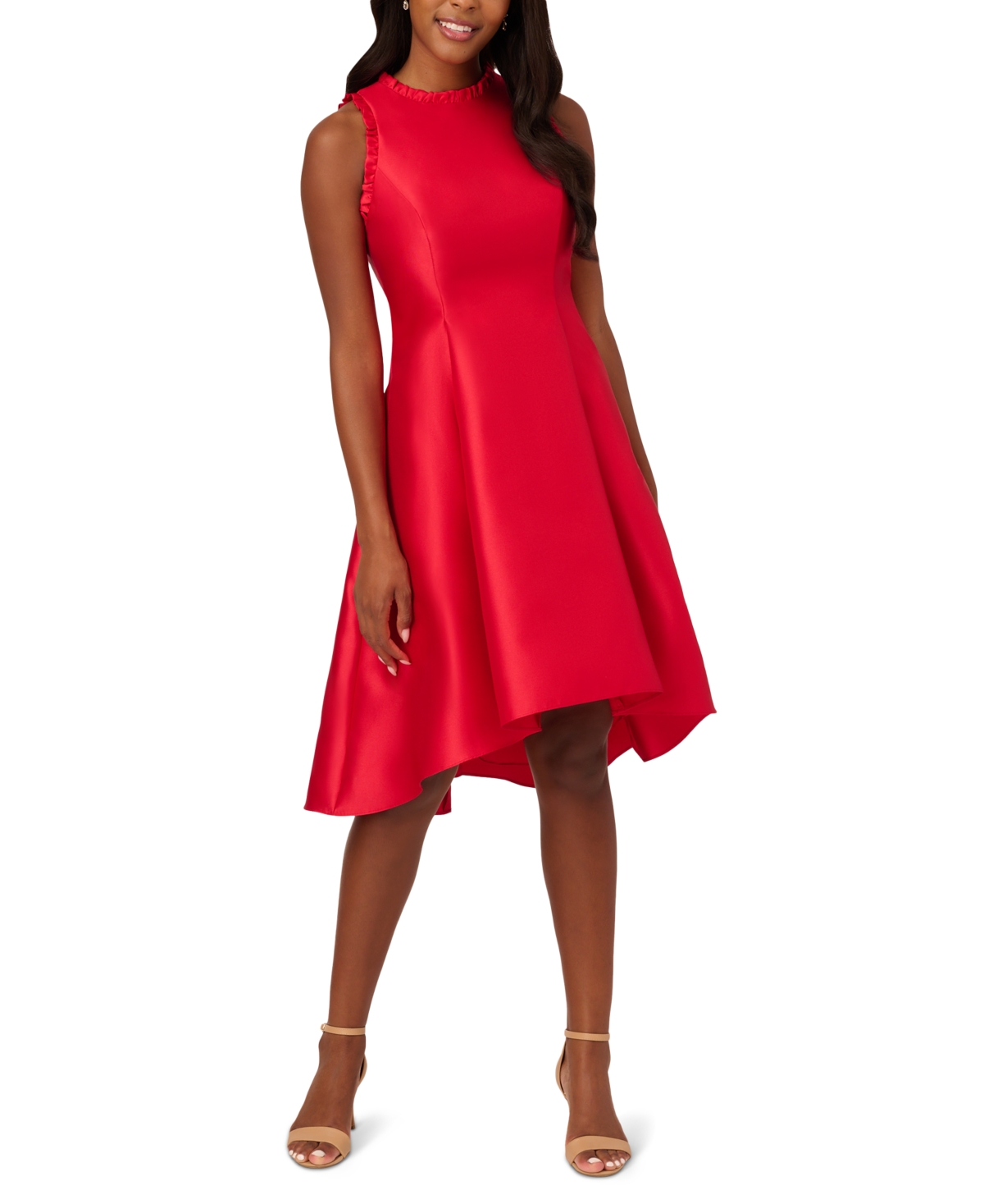Adrianna Papell Women's Pleat-skirt Fit & Flare Dress In Red