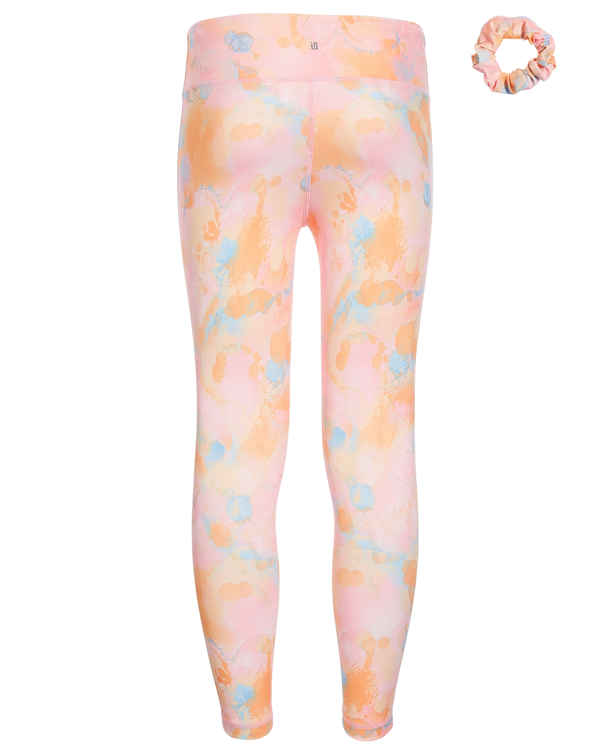 Shop Id Ideology Big Girls Dreamy Bubble 7/8-leggings And Scrunchy, 2 Piece Set, Created For Macy's In Pink Icing