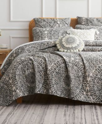 Southshore Fine Linens Ashanti 6 Piece Quilt Set, Twin/twin Xl In Gray