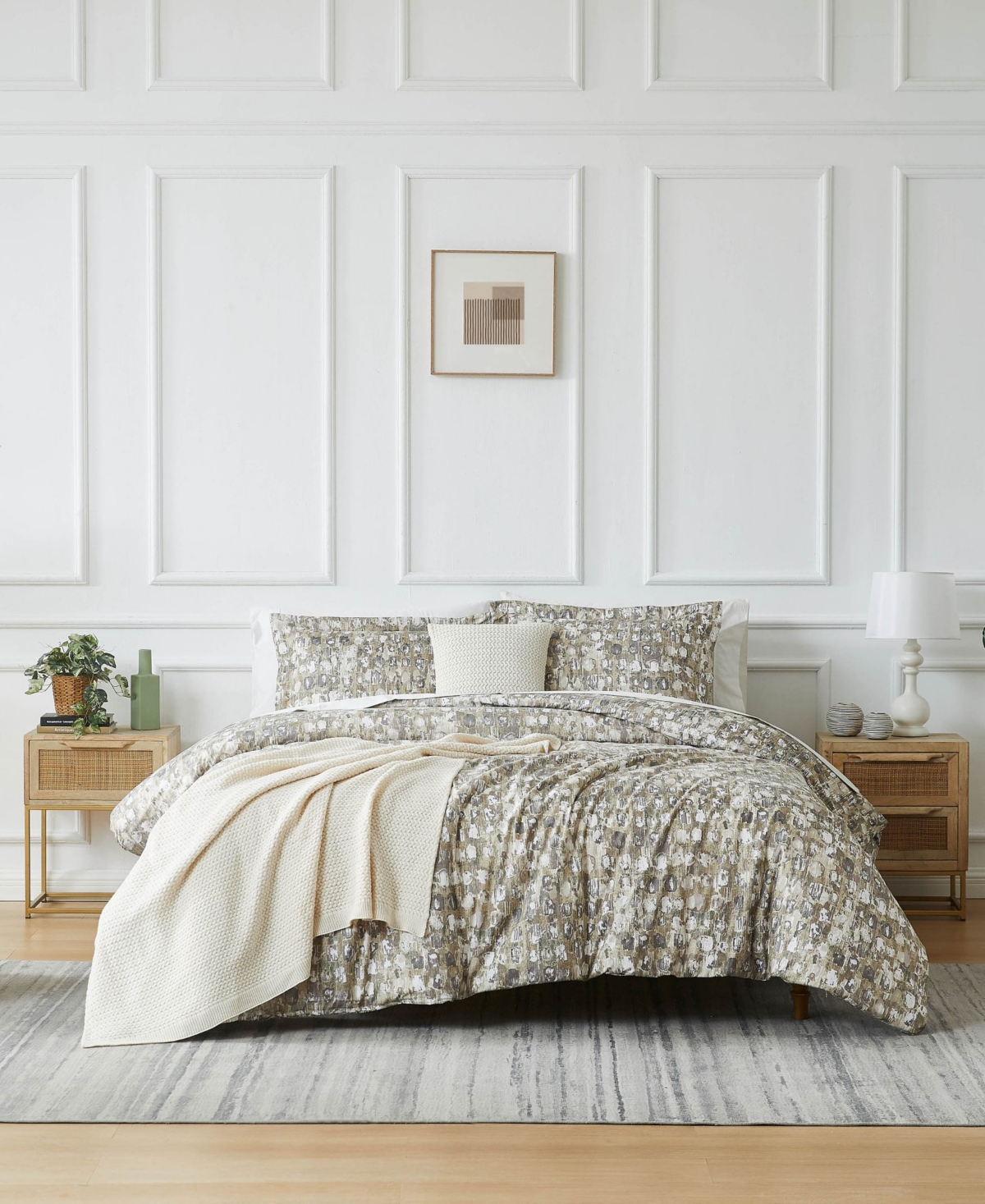 Southshore Fine Linens Rhythm 5 Piece Comforter Set, Full/queen In Taupe