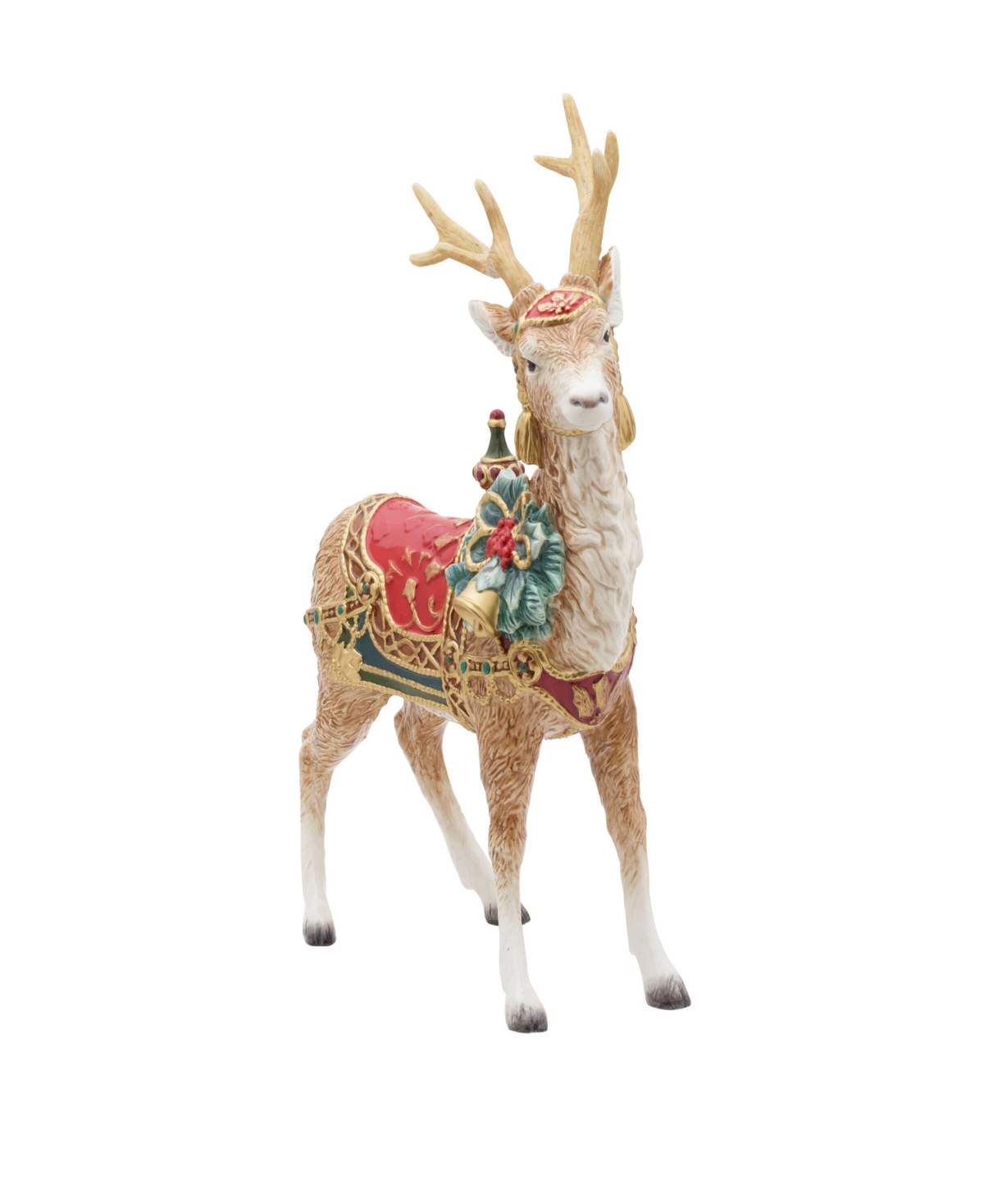 Fitz And Floyd Noel Holiday Grand Deer Figurine, 17.75-in In Red