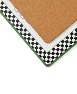 Christmas Tree Black & White Placemat and Coaster Set