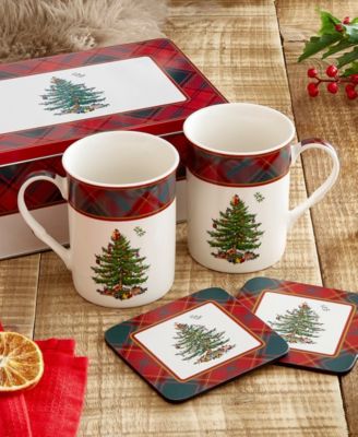 Spode Christmas Tree Tartan Dinnerware Collection In Red