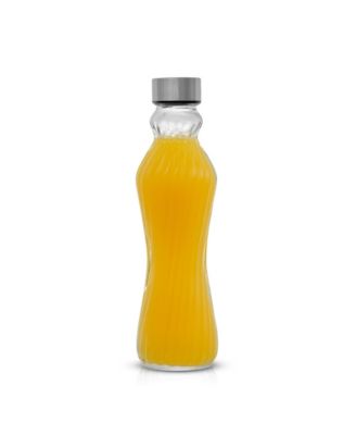 Fluted Glass Spring 16 oz Water Bottles Set of 6