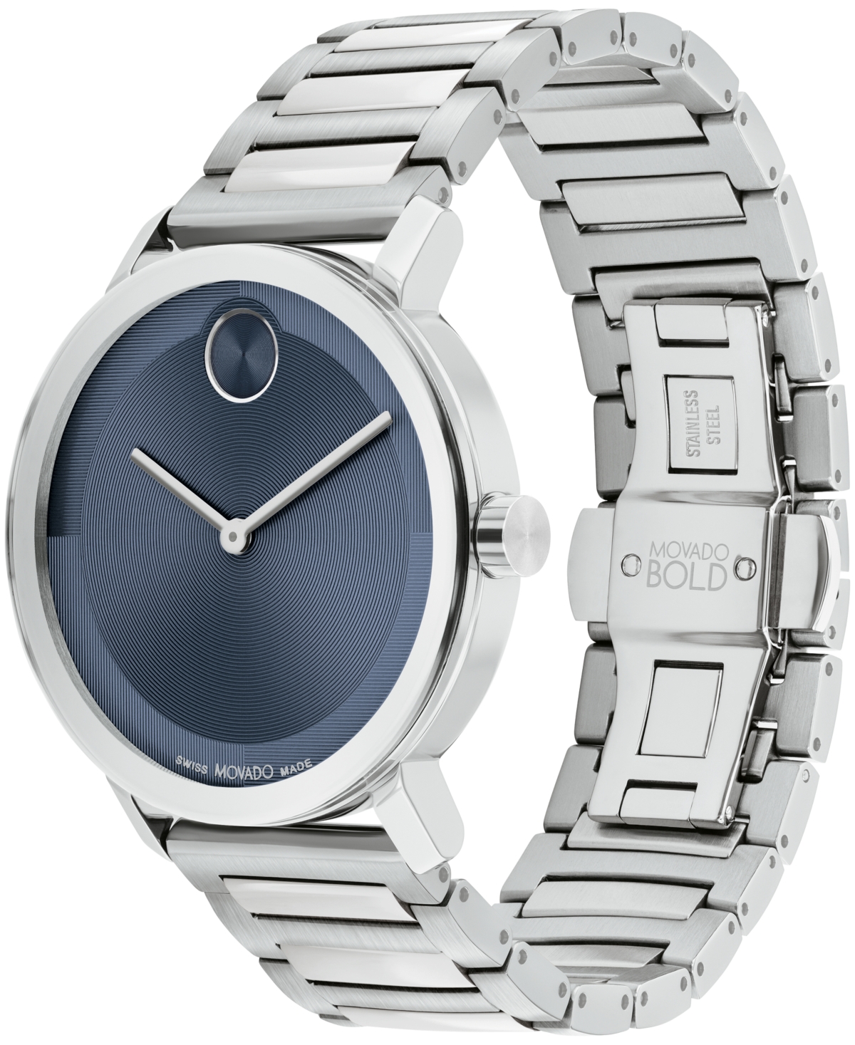 Shop Movado Men's Bold Evolution 2.0 Swiss Quartz Silver-tone Stainless Steel Watch 40mm