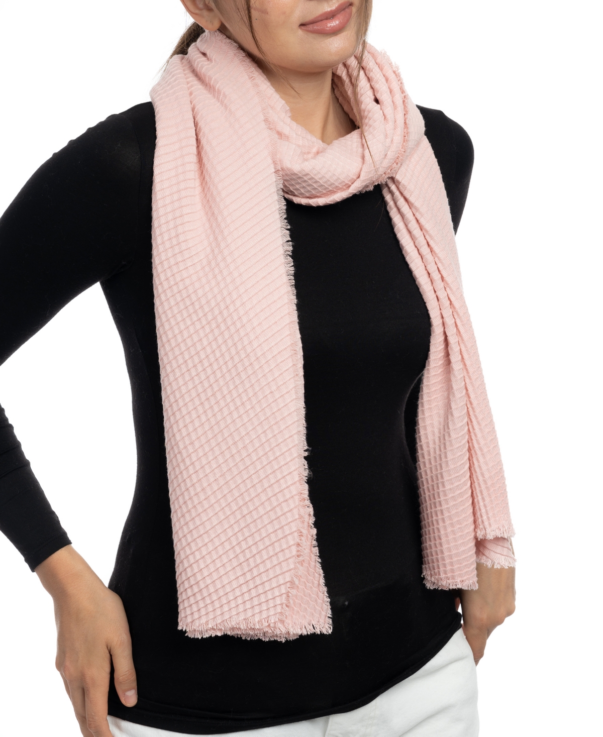 Vince Camuto Diamond Pleated Super Soft Scarf In Blush