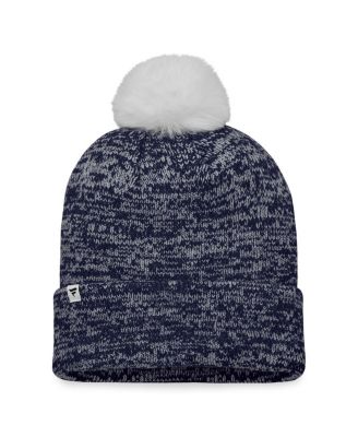 Women's Navy Winnipeg Jets Glimmer Cuffed Knit Hat with Pom