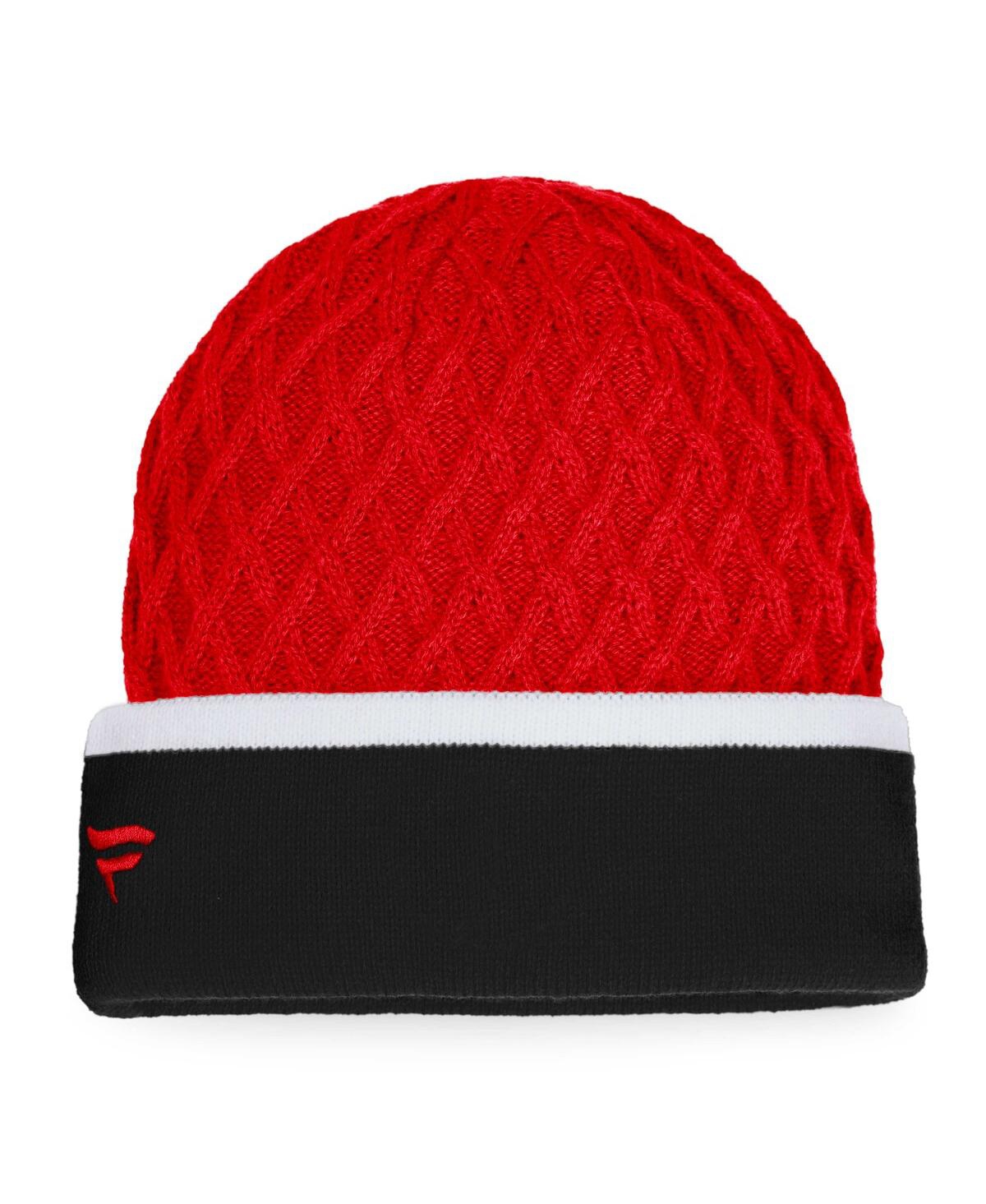 Men's Fanatics Red Chicago Blackhawks Iconic Striped Cuffed Knit Hat - Red