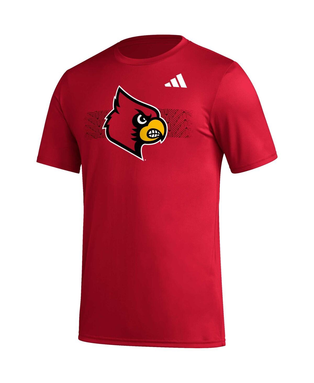 Shop Adidas Originals Men's Adidas Red Louisville Cardinals Pregame Aeroready T-shirt