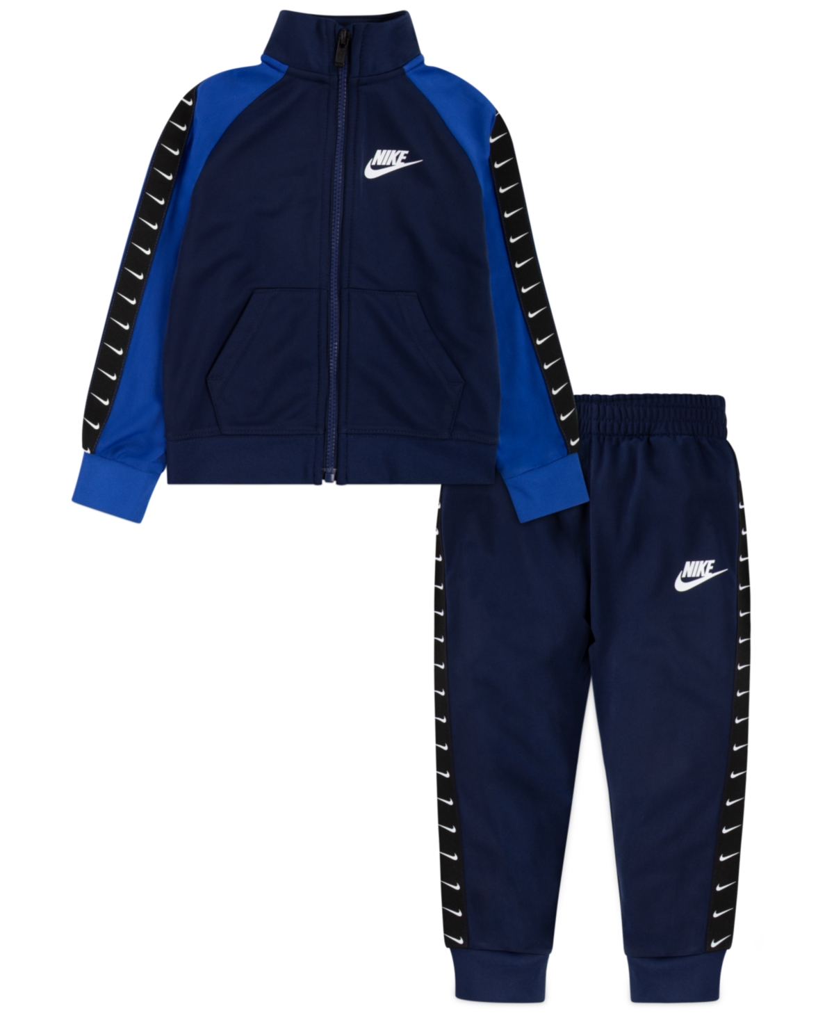 Nike Boy`s Swoosh Tricot Taping 2 Piece Set (Midnight Navy