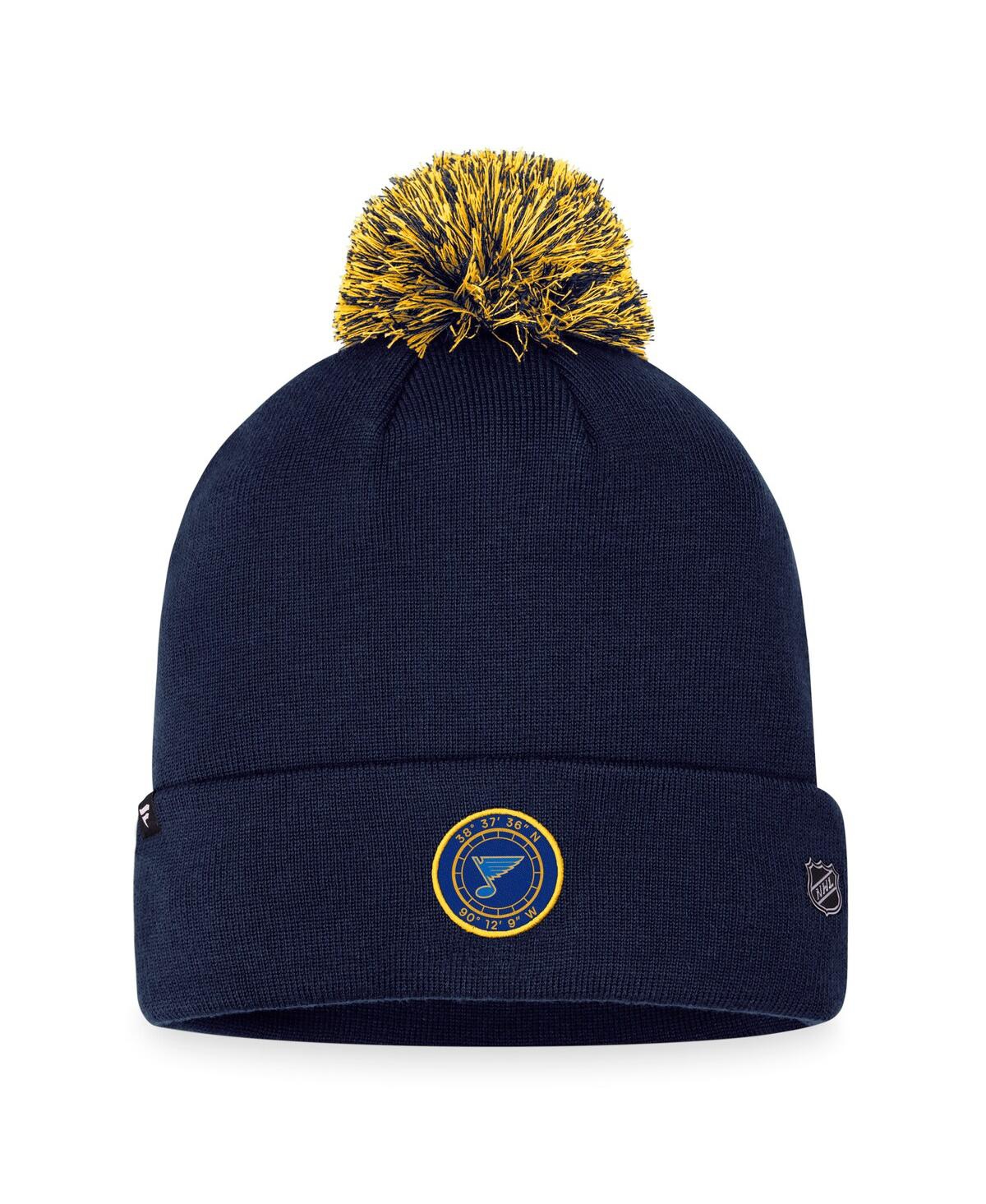 Fanatics Men's  Navy St. Louis Blues 2023 Nhl Draft Cuffed Knit Hat With Pom In Navy