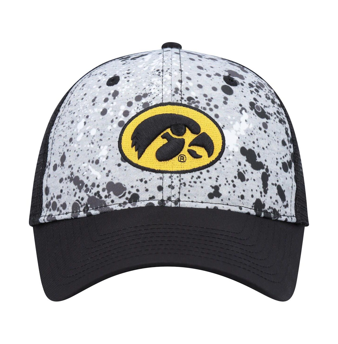 Мужская кепка Colosseum Gray, Black Iowa Hawkeyes Love Fern Trucker Snapback Hat — фото 2