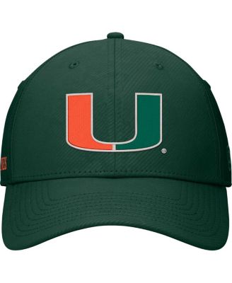 Men's Green Miami Hurricanes Deluxe Flex Hat