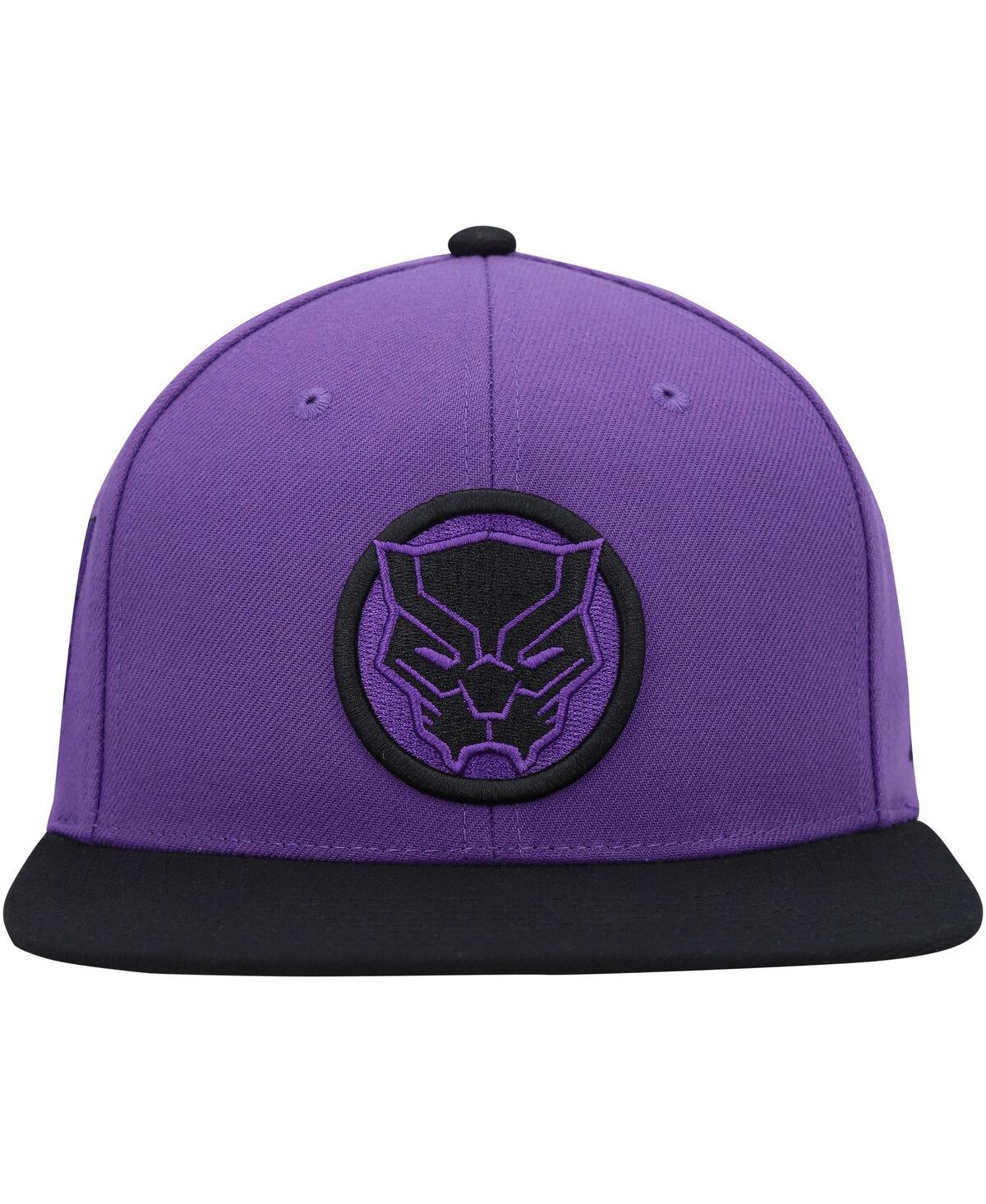 Shop Marvel Men's  Purple, Black Black Panther Snapback Hat